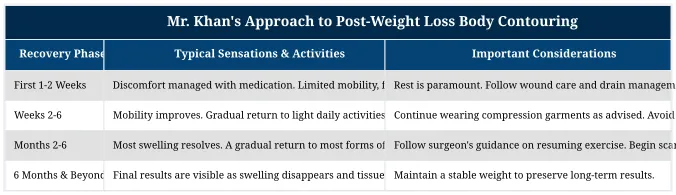 Mr. Khan's Approach to Post-Weight Loss Body Contouring